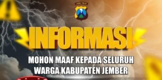 Layanan Polri 110 Terganggu Akibat Sambaran Petir, Polres Jember Sampaikan Permohonan Maaf