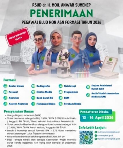 RSUDMA Sumenep,Buka Rekrutmen Pegawai BLUD Non ASN Formasi 2026