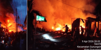 Beberapa toko ludes di kota Gunungsitoli !! di lalap sijago merah
