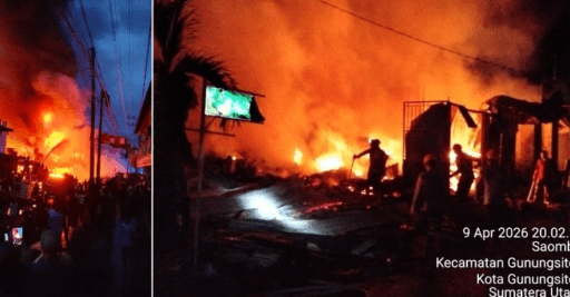 Beberapa toko ludes di kota Gunungsitoli !! di lalap sijago merah