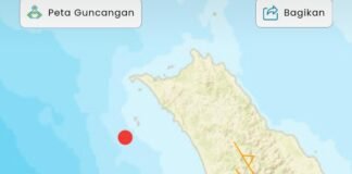 Gempa bumi tektonik M5,9 DiNias utara sumatera utara tidak berpotensi Sunami