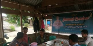 Waspada dan Cegah Karhutlah, Kegiatan Jumat Curhat Jadi Wadah Sosialiasi Polsek Bunut.