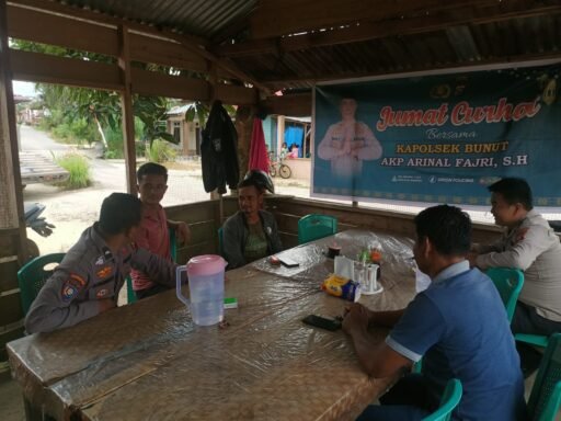 Waspada dan Cegah Karhutlah, Kegiatan Jumat Curhat Jadi Wadah Sosialiasi Polsek Bunut.
