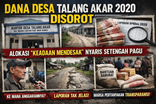 Dana Desa Talang Akar 2020 Disorot, Alokasi “Keadaan Mendesak” Nyaris Setengah Pagu
