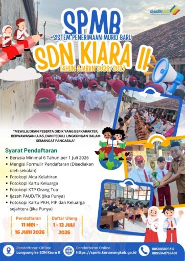 SDN Kiara II Karawang Buka Pendaftaran Peserta Didik Baru Tahun Ajaran 2026/2027