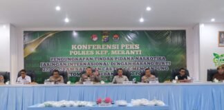 Wakapolda Riau Pimpin Konferensi Pers Pengungkapan 27 Kg Sabu Jaringan Internasional di Polres Meranti