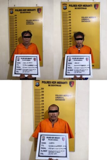 Polsek Merbau berhasil menangkap tiga pelaku pencurian sarang burung walet hanya dalam hitungan jam