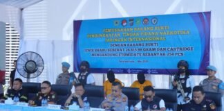 Polres Kep. Meranti Gelar Pemusnahan Barang Bukti Pengungkapan Tindak Pidana Narkotika Jaringan Internasional
