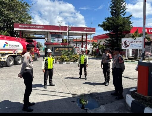 Amankan Objek Vital, Sat Samapta Polresta Mataram Patroli ke PT Pertamina Patra Niaga Ampenan