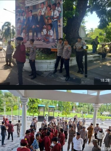 Aksi Unjuk Rasa Hardiknas di Kantor Gubernur NTB Tertib, Polisi Kawal Hingga Dialog Usai