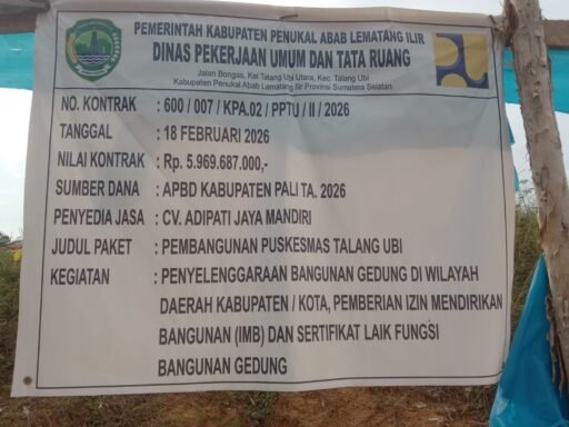 Tender Ulang di LPSE, Proyek Puskesmas Talang Ubi Diduga Sudah 40 Persen Dikerjakan