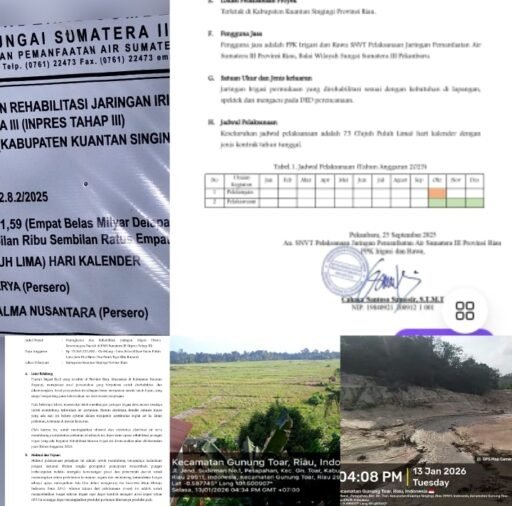 DUGAAN KETIDAKBERFUNGSIAN PROYEK IRIGASI RP14,8 MILIAR DI KUANSING