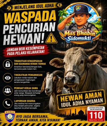 Antisipasi Pencurian Hewan Ternak Menjelang Hari Raya Idul Adha Aipda Nanang S.,S.H. Patroli PEDDAL Kamtibmas
