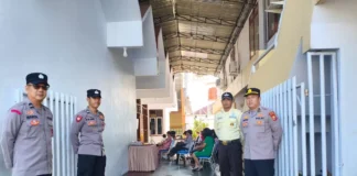 60 PERSONIL POLRES REJANG LEBONG DITURUNKAN UNTUK MENJAGA KAMTIBMAS PELAKSANAAN IBADAH KENAIKAN ISA ALMASIH.
