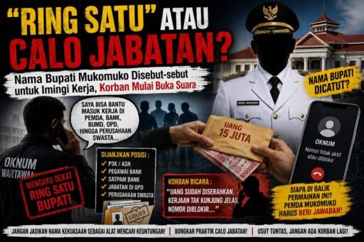 “RING SATU” ATAU CALO JABATAN? Nama Bupati Mukomuko Disebut-sebut untuk Imingi Kerja, Korban Mulai Buka Suara