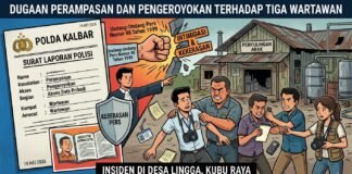 Dugaan Perampasan dan Pengeroyokan terhadap Tiga Wartawan Dilaporkan ke Polda Kalbar