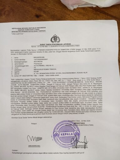 Dokter Muda UISU Laporkan Dekan ke Polda Sumut
