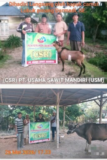 *PT.USM Teguhkan Komitmen:Serahkan Hewan Qurban ke Desa Penyangga, Wujud Tanggung Jawab Sosial Perusahaan*
