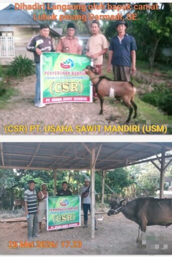 *PT. USM Wujudkan Kepedulian Lewat Penyerahan Hewan Qurban ke Desa Penyangga*