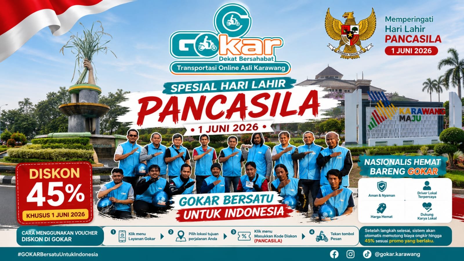 GOKAR Luncurkan Promo Hari Lahir Pancasila, Diskon Perjalanan Hingga 45 Persen pada 1 Juni 2026