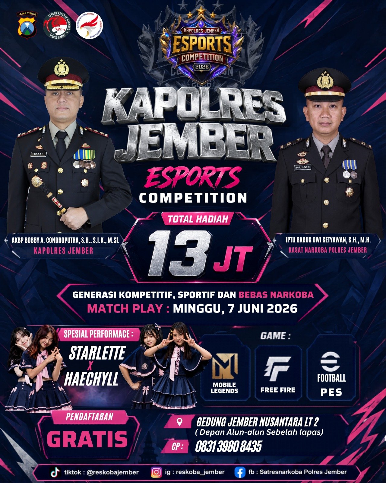 Polres Jember Gelar Esports Competition 2026, Kampanyekan Generasi Muda Bebas Narkoba