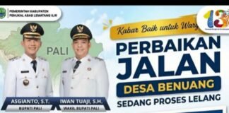 AKHIRNYA DIREALISASIKAN,,! Jalan Berlubang di Desa Benuang Segera Mulus, Pemkab PALI Kebut Proses Lelang