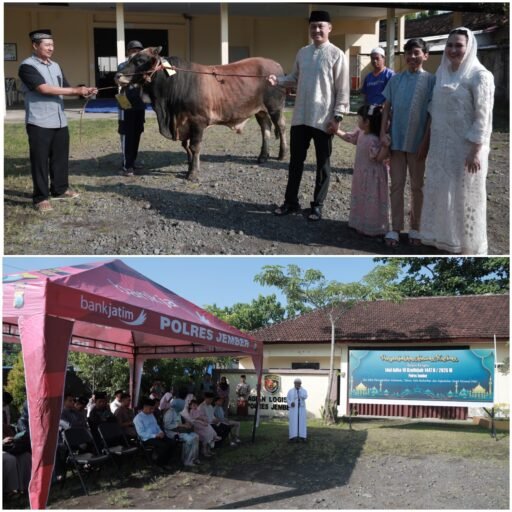 Polres Jember Sembelih 9 Sapi dan 13 Kambing pada Idul Adha 1447 H