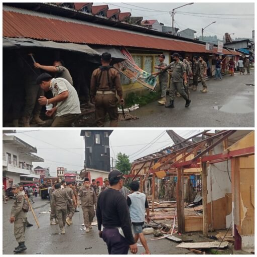 Kembalikan Fungsi Terminal di Bolu, Satpol PP Toraja Utara Tertibkan Puluhan Lapak Pedagang