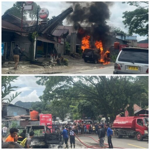 Kendaraan Roda 4 Kembali Terbakar di Sangbua’ Toraja Utara, Penyebab Belum Diketahui