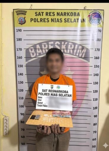 Sat Resnarkoba Polres Nias Selatan Kembali DiCiduk terduga Pengedar Narkoba Jenis Sabu Berinisial PD