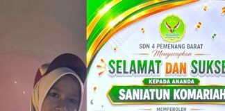 Siswi SDN 4 Pemenang Barat Raih Nilai Sempurna TKA Bahasa Indonesia
