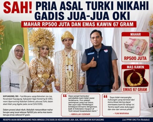 *SAH! Pria Asal Turki Nikahi Gadis Jua-Jua OKI, Mahar Rp500 Juta dan Emas 67 Gram* *SAH! Pria Asal Turki Nikahi Gadis Jua-Jua OKI, Mahar Rp500 Juta dan Emas 67 Gram*