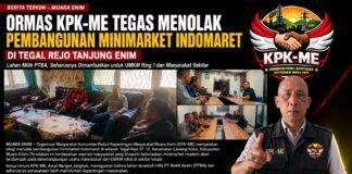 KPK-ME Menolak Pembangunan Minimarket Indomaret di Tegal Rejo Tanjung Enim