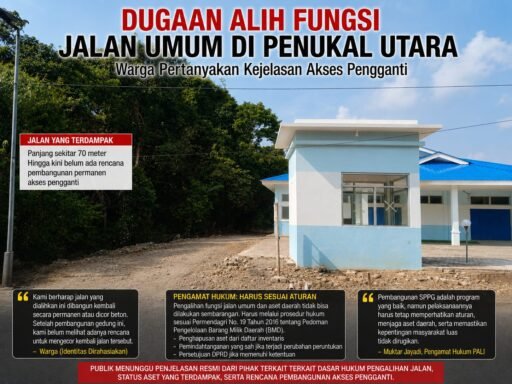 Jalan Publik Hilang Demi SPPG? Pengamat Hukum Pertanyakan Legalitas Alih Fungsi Aset Jalan Publik Hilang Demi SPPG? Pengamat Hukum Pertanyakan Legalitas Alih Fungsi Aset