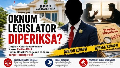 Dugaan Keterlibatan Oknum Legislator dalam Kasus Perkim PALI, Publik Desak Penegakan Hukum Tanpa Tebang Pilih Dugaan Keterlibatan Oknum Legislator dalam Kasus Perkim PALI, Publik Desak Penegakan Hukum Tanpa Tebang Pilih