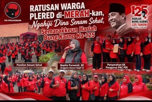 Plered Jadi Lautan Merah, Semarakkan Harlah Bung Karno Ka-125 Plered Jadi Lautan Merah, Semarakkan Harlah Bung Karno Ka-125