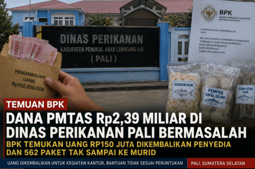 Otak-Otak Ikan untuk Murid, Uangnya Kembali ke Pejabat? Temuan BPK Sorot PMTAS Rp2,39 Miliar di PALI Otak-Otak Ikan untuk Murid, Uangnya Kembali ke Pejabat? Temuan BPK Sorot PMTAS Rp2,39 Miliar di PALI