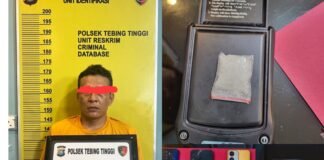 Polsek Tebing Tinggi Amankan 2 Pria Terduga Pengedar Shabu 2,74 Gram di Banglas Barat