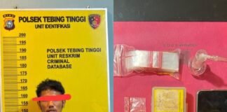 Polsek Tebing Tinggi Bekuk Pengedar Shabu 5,55 Gram di Selatpanjang Timur