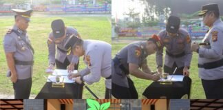 Polres Kepulauan Meranti Gelar Sertijab Empat Pejabat Utama