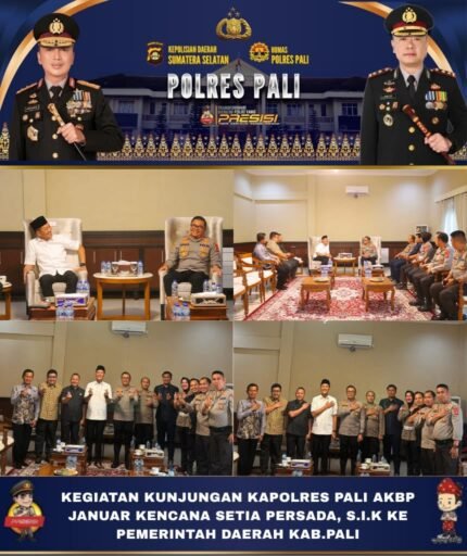 Bupati Asgianto Sambut Kunjungan Kapolres PALI, Bahas Kolaborasi Jaga Kamtibmas. Bupati Asgianto Sambut Kunjungan Kapolres PALI, Bahas Kolaborasi Jaga Kamtibmas.