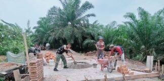 Kodim 0203/Langkat Rampungkan Pembangunan Jembatan Beton di Desa Paluh Manis