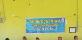 KEGIATAN MONITORING DAN EVALUASI ADD/DD & REMBUG STUNTING DESA TABEAK BLAU I, KEC.LEBONG ATAS, KAB. LEBONG