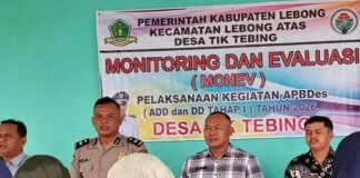 MONEV DD Tahap I Desa Tik Tebing Di Pimpin Langsung Camat Lebong Atas, Berikut Penjelasan Sekretaris Desa.