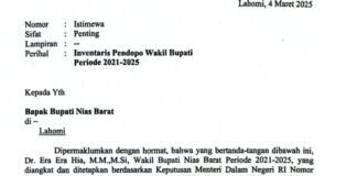 1,5 Tahun Disurati, Bupati Nias Barat Bungkam Soal Aset Pendopo II dan Hak Pensiun