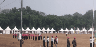 GELADI BERSIH UPACARA PEMBUKAAN JAMBORE NASIONAL XII DI BUMPER CIBUBUR, DIHADIRI OLEH KETUA KWARTIR NASIONAL