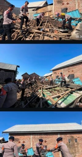 Gempa Flores Berdampak ke Bima, Tim SAR Brimob Polda NTB Bantu Bersihkan Rumah Warga Gempa Flores Berdampak ke Bima, Tim SAR Brimob Polda NTB Bantu Bersihkan Rumah Warga