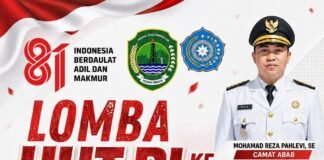 Geliat Semarak HUT RI ke-81, Kecamatan Abab Gelar Turnamen Gaplek Akbar, Camat Ajak Warga Jaga Kekompakan.