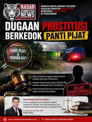 *Warga Minta Aparat Selidiki Dugaan Praktik Prostitusi Berkedok Panti Pijat di Mukomuko* *Warga Minta Aparat Selidiki Dugaan Praktik Prostitusi Berkedok Panti Pijat di Mukomuko*