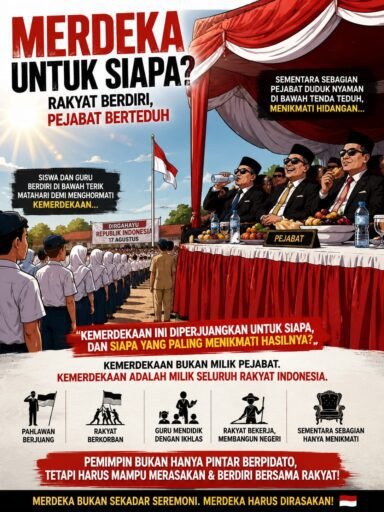 *MERDEKA UNTUK SIAPA?* ” *Ketika Rakyat Berdiri di Bawah Terik, Pejabat Duduk di Bawah Tenda*.” *MERDEKA UNTUK SIAPA?* ” *Ketika Rakyat Berdiri di Bawah Terik, Pejabat Duduk di Bawah Tenda*.”